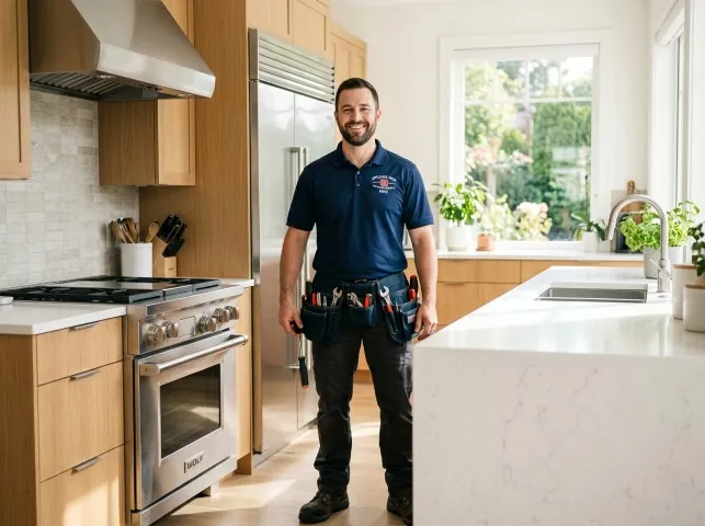 Appliance Repair Hero technician in a Abingdon, VA kitchen after an appliance repair